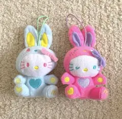 サンリオ　キティ　カラフルバニー　ぬいぐるみマスコット　ハッピーセット付録