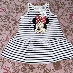 新品　H&M ディズニー　ミニーマウス　ノースリーブ　ストライプワンピース