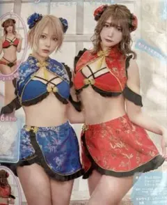 【新品未開封】チャイナドレス風 ビキニ コスチューム 6点セット