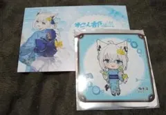 ホロライブ　極楽湯　白上フブキ　　ポストカード　オリジナル コースター