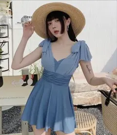 teddyshop ワンピース水着 ブルー フレアのサムネイル