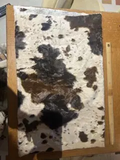 値下げ　ボア・ファー生地 白黒模様 約40cm x 70cm
