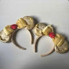 ミニー耳デザイン カチューシャ ベル　ディズニー　美女と野獣　2個セット