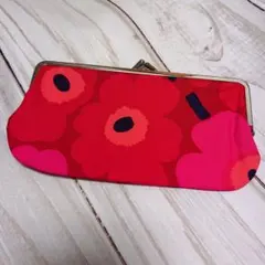 marimekko マリメッコ ウニッコがま口ポーチ レッド 未使用