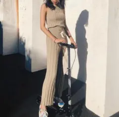 juemi ボックスリブニットパンツ