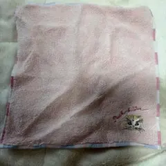 PAUL & JOE タオルハンカチ 猫刺繍 ピンク チェックのサムネイル
