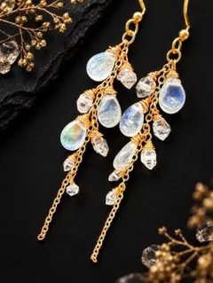 【14kgf】アンデシンラブラドライト⭐︎ピアス✴︎NO.453