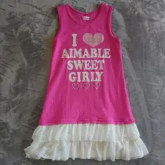 AIMABLE ピンク ノースリーブ　ワンピース 140cmのサムネイル