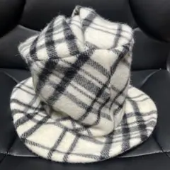 ⭐︎KAMILAVKA ❷ハット冬ホワイトブラックチェック