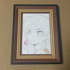 2L額付き アート オリジナルアート イラスト 原画 ペン画 アクリル 