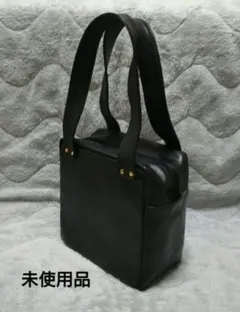 【未使用品】上質牛革 スクエアハンドバッグ　ブラック　通勤　お出かけ