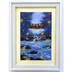 絵画☆青い魔法☆22×15.5 原画 風景画 インテリア - メルカリ