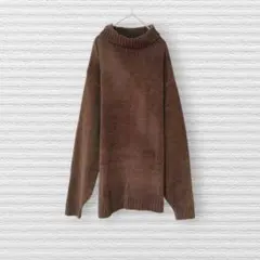 オールドイングランド　ニット　セーター　茶色　タートルネック　長袖　LL