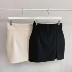 dholic ハイウエストスリットミニスカート （アイボリー）