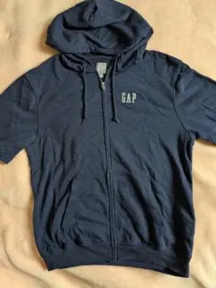 GAP 半袖 ジップアップ パーカー ネイビーのサムネイル