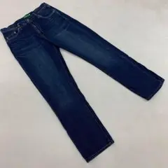 earth music&ecology デニムパンツ ユーズド加工 ストレート