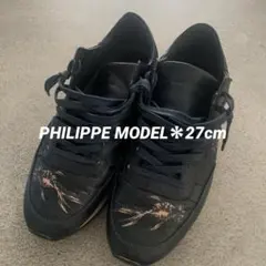 PHILIPPE MODEL＊メンズスニーカー＊紺色＊金魚柄＊42＊27cm