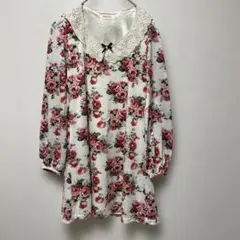 CHU XXX 花柄レース襟長袖チュニック