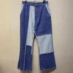OKAMEHYOTTOKO パッチワーク　デニムパンツ