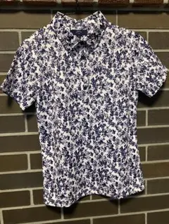 Callaway 花柄ポロシャツ ホワイト/ネイビー