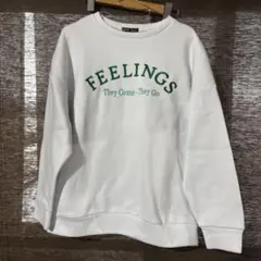 SHEIN ロゴ刺繍 裏起毛 スウェット ホワイト S