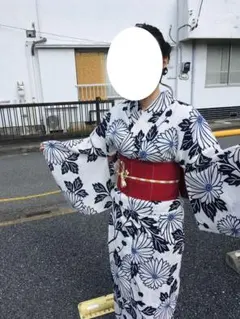 ふりふ 浴衣&帯セット「そしてゆめ」菊柄 綿100％ ふりふ 浴衣&帯セット「そしてゆめ」菊柄 綿100％