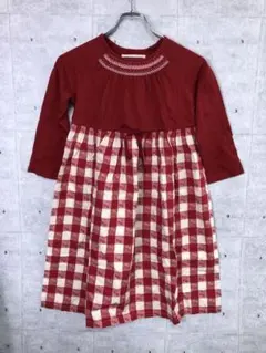 PINK HOUSE さくらんぼ グラフィック チロリアン刺繍 長袖ワンピースのサムネイル