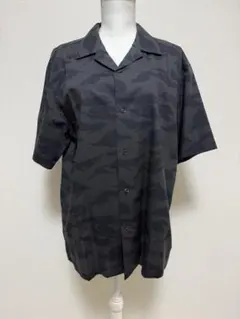 新品未使用 ユニクロ オープンカラーシャツ ダークグレー L UNIQLO
