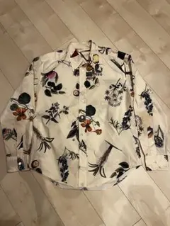 美品 CABaN シャツ 総柄 花柄 S 長袖 トゥモローランド ボタニカル シルク ボタニカルプリントシャツ （シャツ・ブラウス