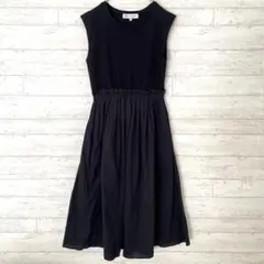 ビーミングバイビームス 異素材ドッキング ノースリーブ ワンピース 【S】フレア