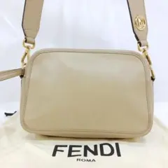 【美品】フェンディ キャム カメラバッグ ショルダーバッグ レザー ベージュ