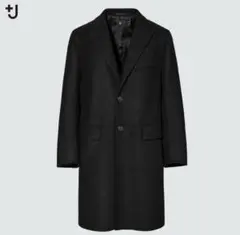 【希少XL】UNIQLO＋J ウールブレンドチェスターコート XLブラック