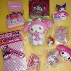 マイメロディ　グッズ10個組　ぬいぐるみ、キーホルダー、がま口、他 ハッピーくじ