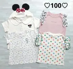まとめ売り女の子☆100☆半袖トップス☆Tシャツ☆夏物☆保育園着☆アプレレクールのサムネイル