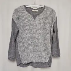 ikka グレー 7分袖ニット Mサイズ