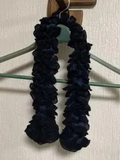 手編み　毛糸フリルマフラー(実家保管品)