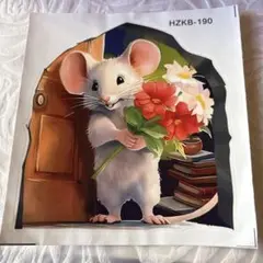 ネズミ 花束 ステッカー