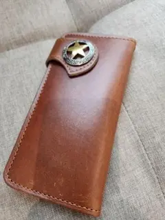 バイカーズウォレット 本革 牛革 ブラウン イーグル 茶色 財布 レザー