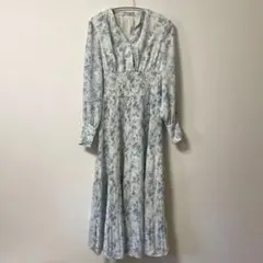 NATURAL BEAUTY BASIC ワンピース ロング 花柄　サックス