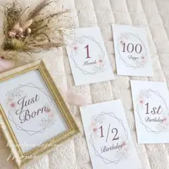 ♡SALE 9月末迄♡ マンスリーカード　セピア花柄2 月齢カード