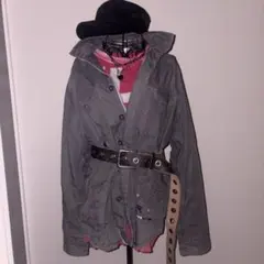 グレー ミリタリージャケット 平成ギャル 00s グランジ 森ガール パンク