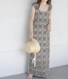 Bab クロシェロングワンピース