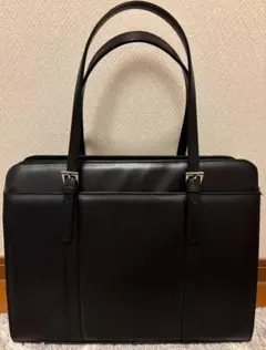 黒 レザー ビジネスバッグ 2コンパートメント