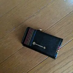 CASA FURISU ストライプ 二つ折り財布 ブラック