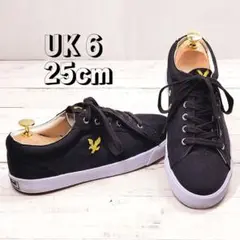 Lyle＆Scott ライルアンドスコット スニーカー 黒 キャンバス 25cm