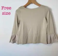 カットソー　ブラウス　トップス　長袖　フリーサイズ