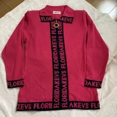 FLORIDAKEYS ロゴ入りピンクカーディガン　レトロのサムネイル