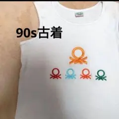 ベネトン90年代古着 刺繍　リブタンクトップのサムネイル