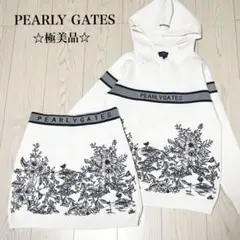 ☆PEARLY GATES パーリーゲイツ　花柄　ニット　セットアップ　スカート