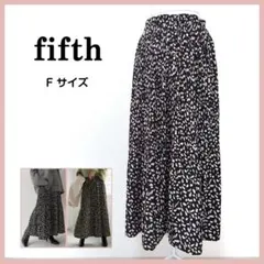 fifth フィフス　レオパードスカート　ロングスカート　プリーツ　黒　F